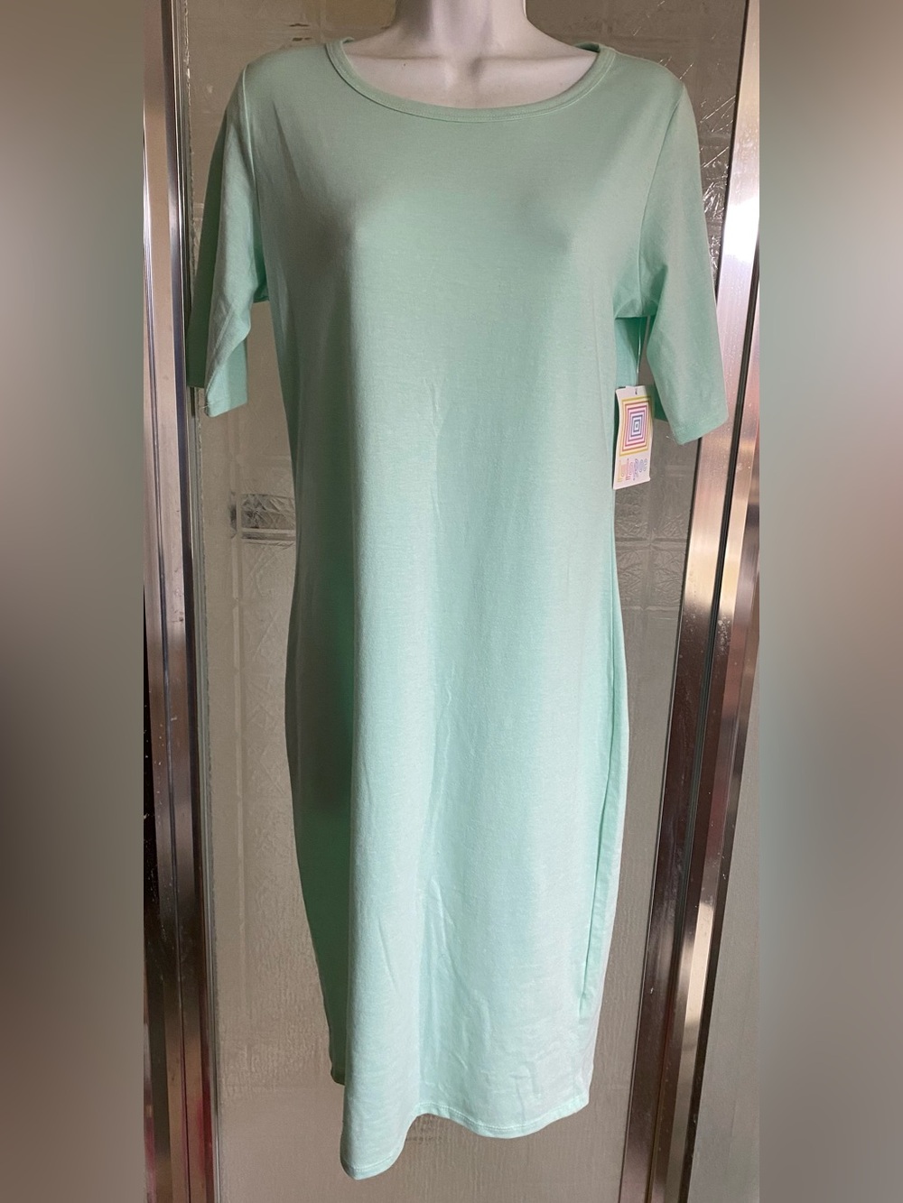 LuLaRoe Mint Green Midi Shift Dress M